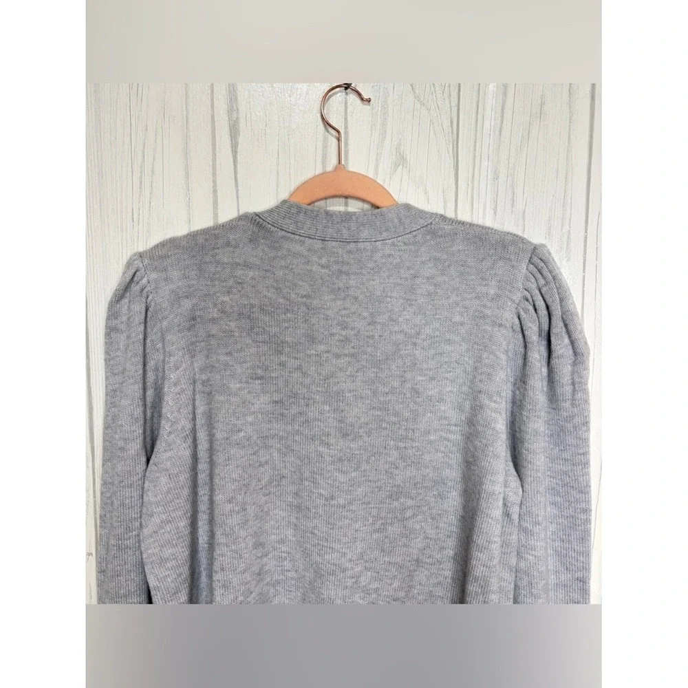 KATE SPADE NY NWOT Pearl Pave Heart Cardigan in Heather Gray, XL ($368)‎